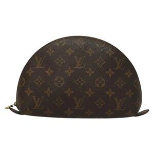 LOUIS VUITTON Monogram Trousse Demi Ronde Cosmetic Pouch